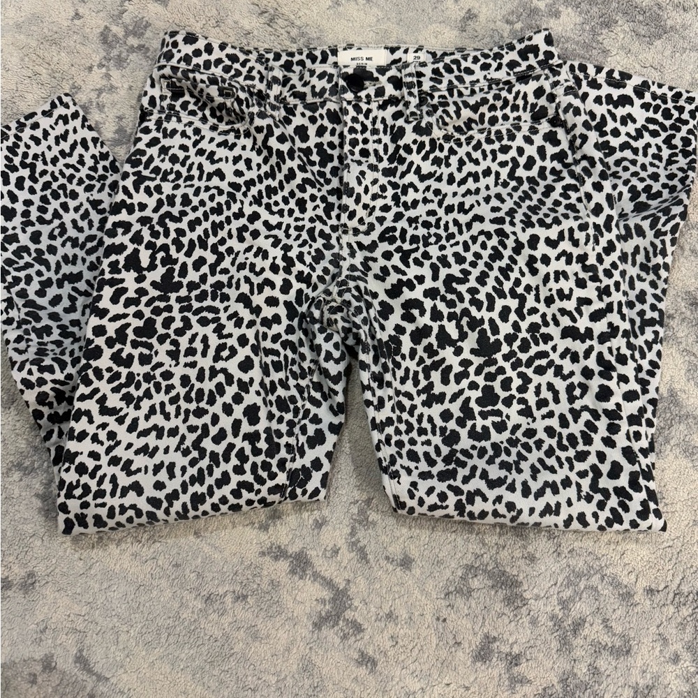 Miss Me "WILD LIFE ANKLE SKINNY JEAN" Mid-Rise LEOPARD SKINNY JEANS size 29 - Picture 4 of 8